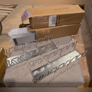 2 Piece Baseball Hat Rack Silver.  2 Sets Available, Price Is For 1 Set Of 2.